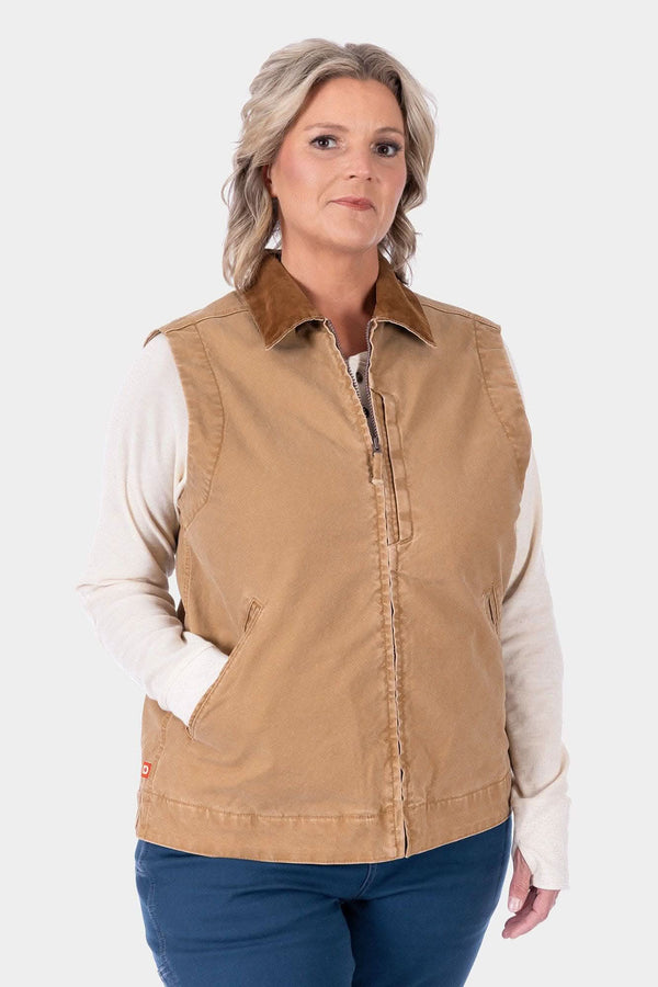 Old School Trucker Vest in Vintage Brown