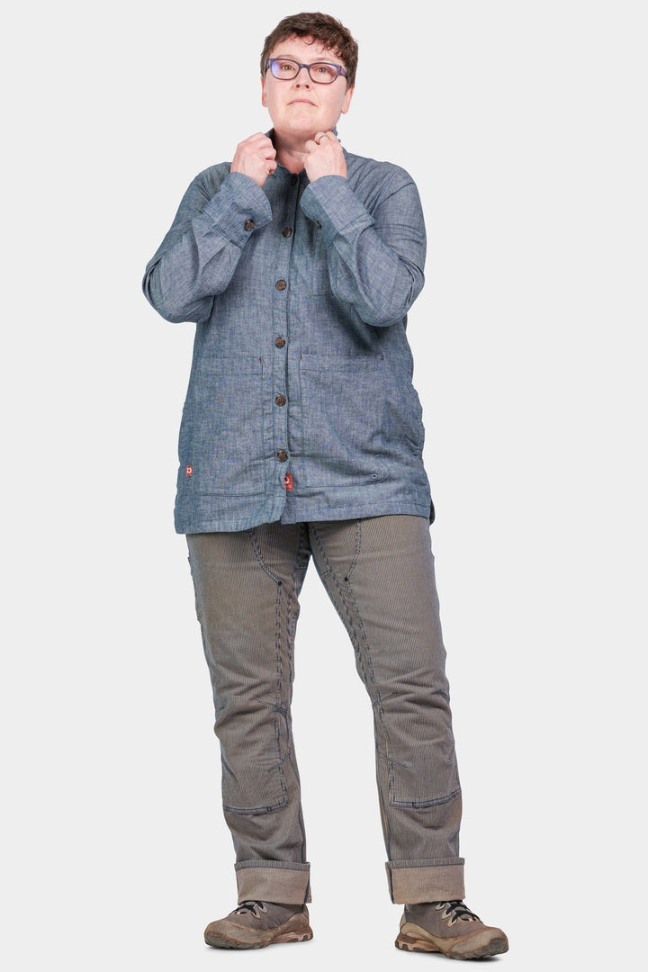 Waldie Shirt Jac in Ultra Light Indigo Chambray Denim Dovetail Workwear