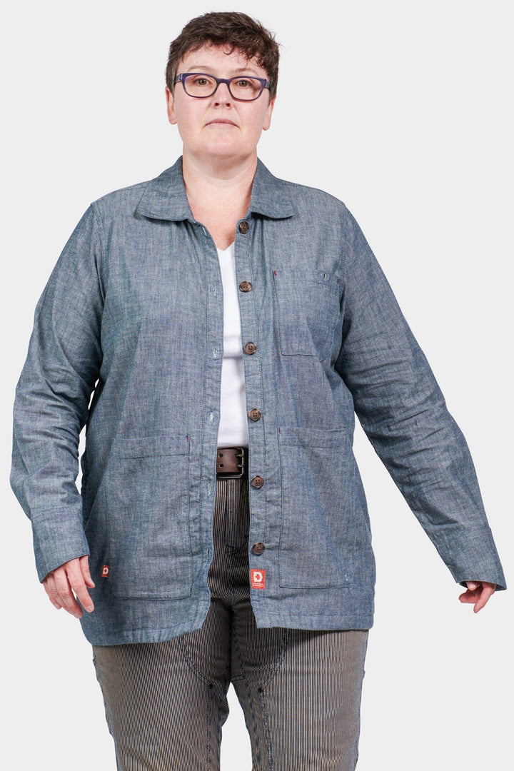 Waldie Shirt Jac in Ultra Light Indigo Chambray Denim Dovetail Workwear