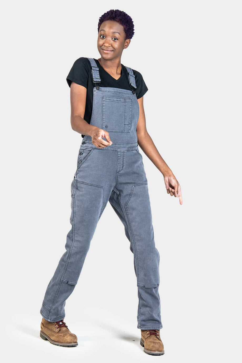 Freshley Overall in Grey Thermal Denim