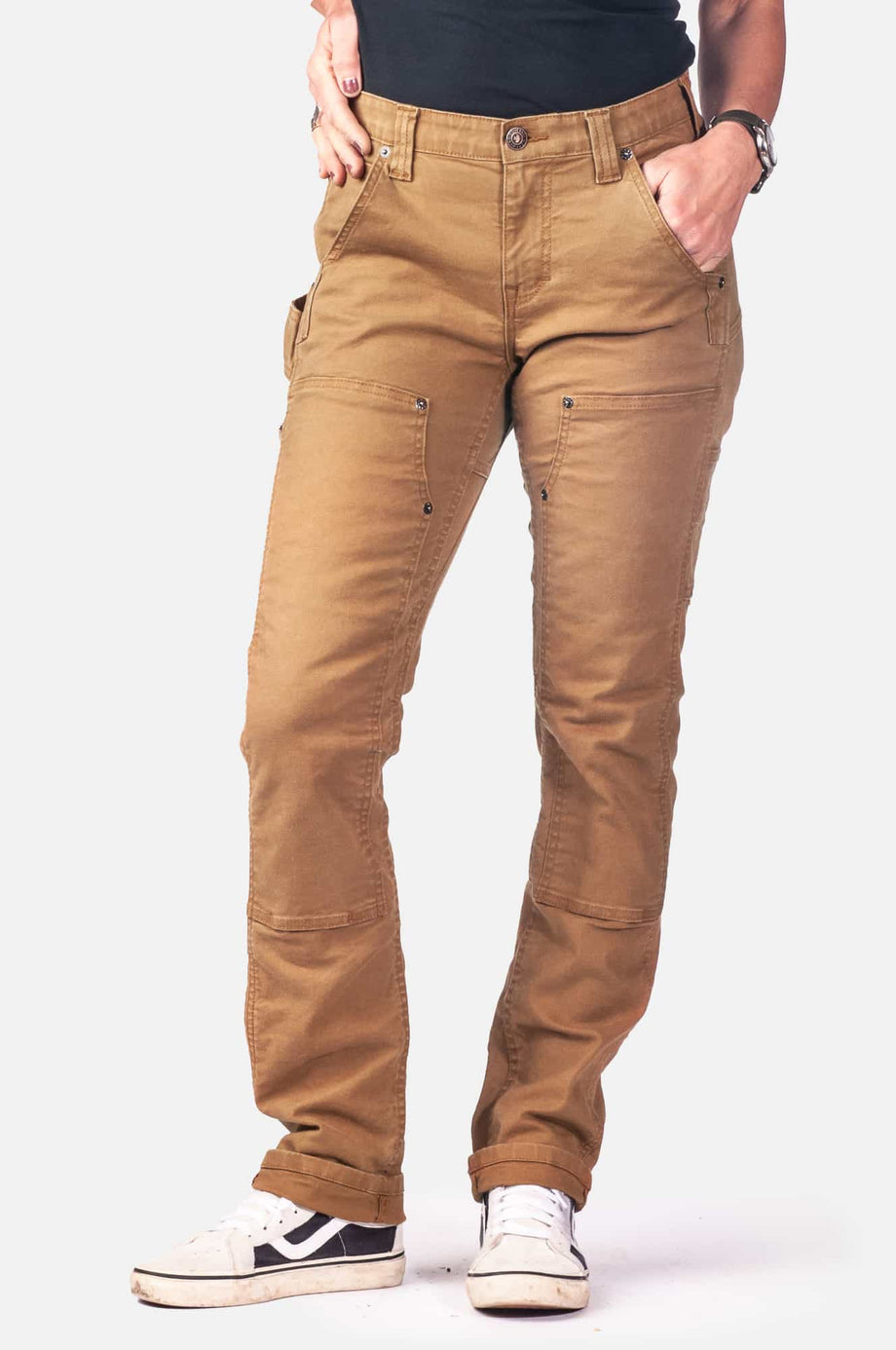 Dovetail Workwear Women's Saddle Brown Canvas Work Pants, 46% OFF
