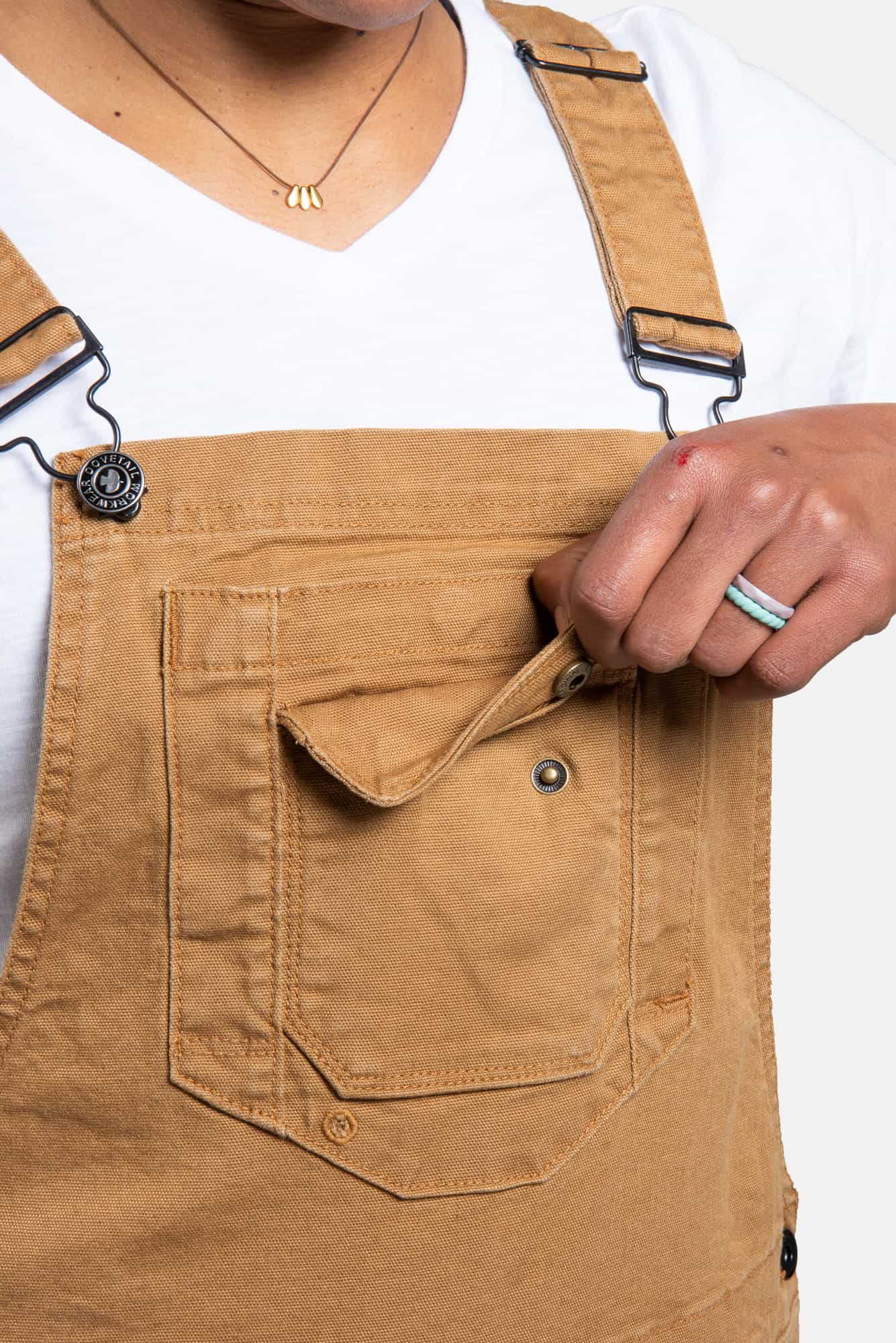 Dovetail Workwear Freshley Overall in Saddle Brown Canvas